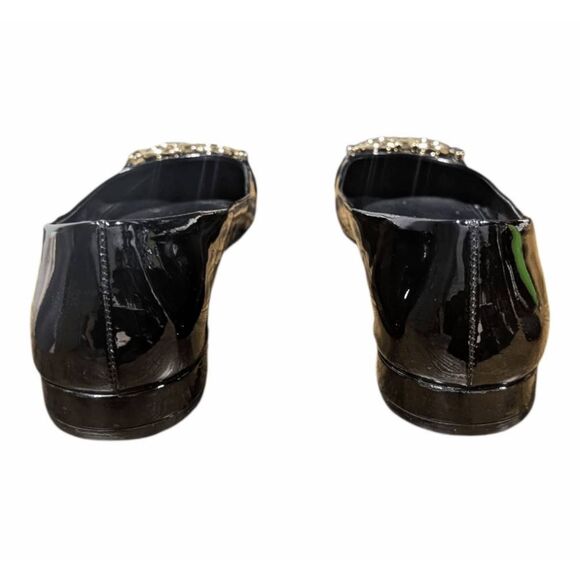 SALVATORE FERRAGAMO Garda Black Patent Leather Flats Size 10B - Picture 6 of 11